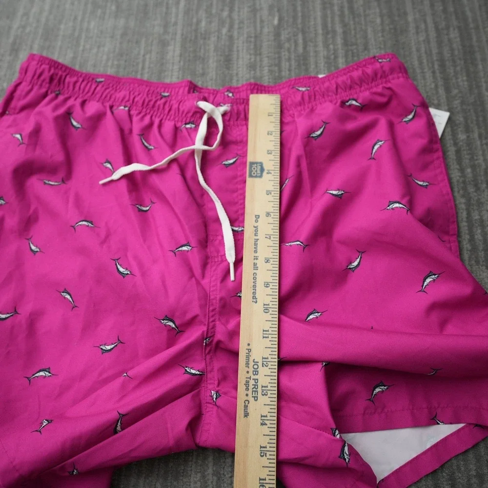 Old Navy Swim Trunks Men Pink Board Shorts UPF 40‎ Swordfish 8 Measured 7.5 XL
